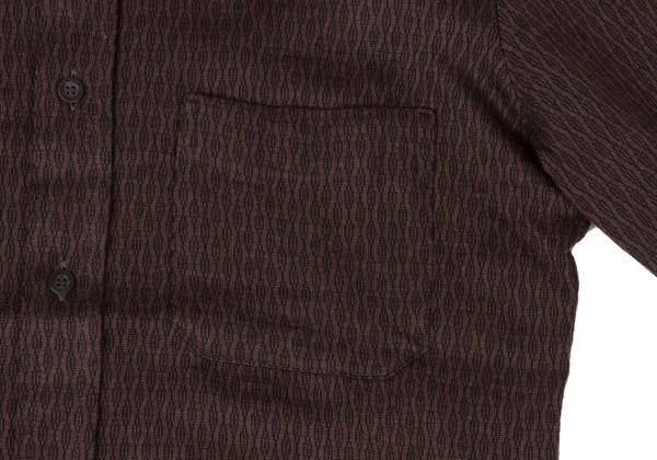 DRIES VAN NOTEN Wool Acrylic Cable Shirt Brown Size 48