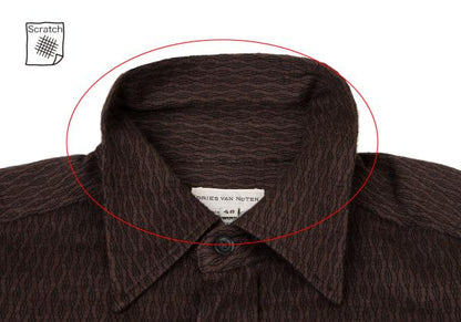 DRIES VAN NOTEN Wool Acrylic Cable Shirt Brown Size 48