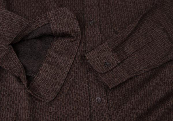 DRIES VAN NOTEN Wool Acrylic Cable Shirt Brown Size 48