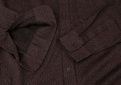 DRIES VAN NOTEN Wool Acrylic Cable Shirt Brown Size 48