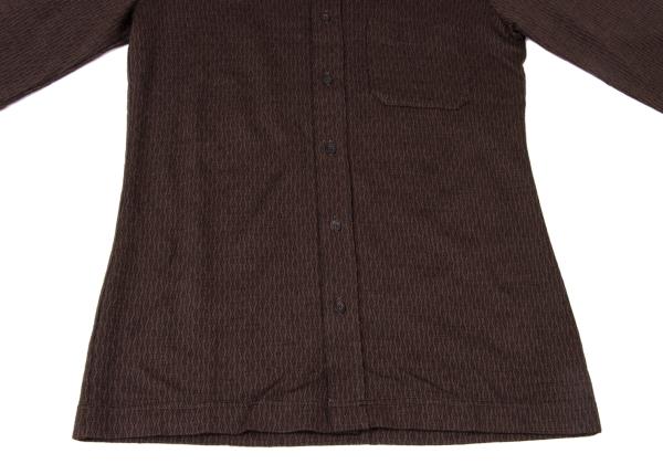 DRIES VAN NOTEN Wool Acrylic Cable Shirt Brown Size 48