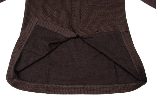 DRIES VAN NOTEN Wool Acrylic Cable Shirt Brown Size 48