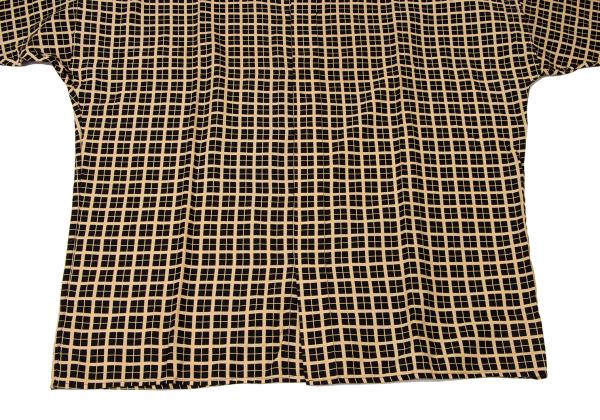 GIANNI VERSACE Color Block Plaid Long Sleeve Shirt Beige Size 46S