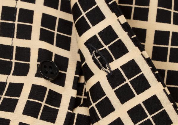 GIANNI VERSACE Color Block Plaid Long Sleeve Shirt Beige Size 46S