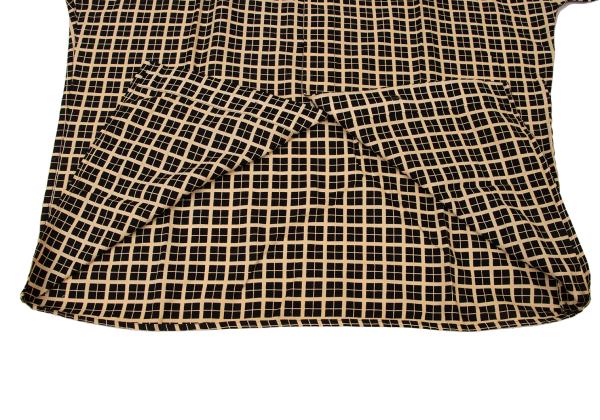 GIANNI VERSACE Color Block Plaid Long Sleeve Shirt Beige Size 46S