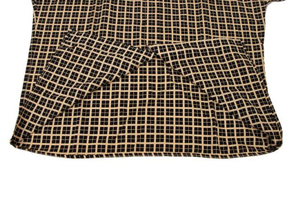 GIANNI VERSACE Color Block Plaid Long Sleeve Shirt Beige Size 46S