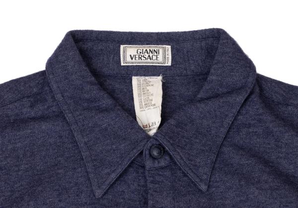 GIANNI VERSACE Medusa Flap Pocket Shirt Purple Size 50L