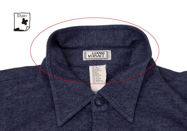 GIANNI VERSACE Medusa Flap Pocket Shirt Purple Size 50L