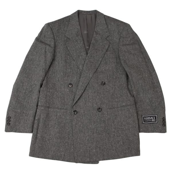 Versace CLASSIC Wool Double-Breasted Jacket Gray Size 48