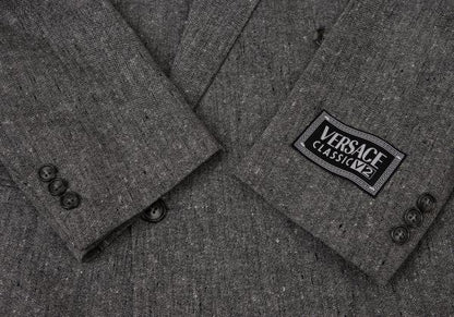 Versace CLASSIC Wool Double-Breasted Jacket Gray Size 48