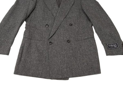 Versace CLASSIC Wool Double-Breasted Jacket Gray Size 48