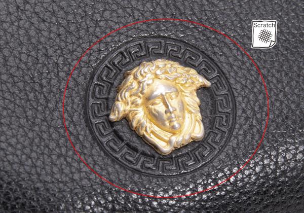 GIANNI VERSACE Leather Double Pouch Black