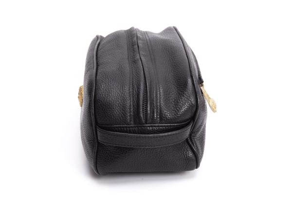 GIANNI VERSACE Leather Double Pouch Black
