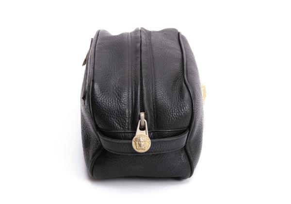 GIANNI VERSACE Leather Double Pouch Black