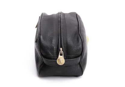 GIANNI VERSACE Leather Double Pouch Black