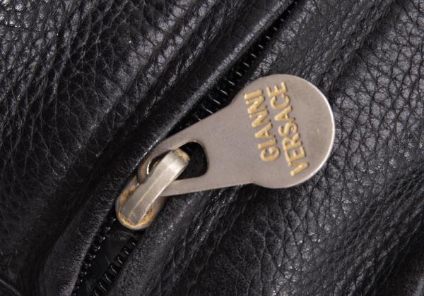 GIANNI VERSACE Leather Double Pouch Black