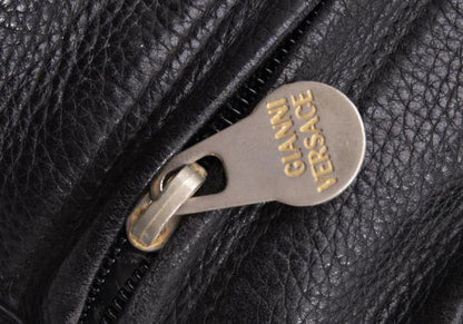 GIANNI VERSACE Leather Double Pouch Black