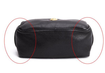 GIANNI VERSACE Leather Double Pouch Black
