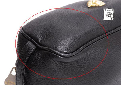 GIANNI VERSACE Leather Double Pouch Black