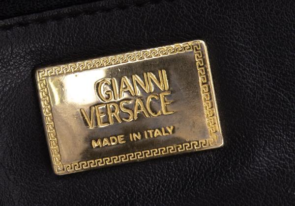 GIANNI VERSACE Leather Double Pouch Black