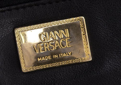GIANNI VERSACE Leather Double Pouch Black