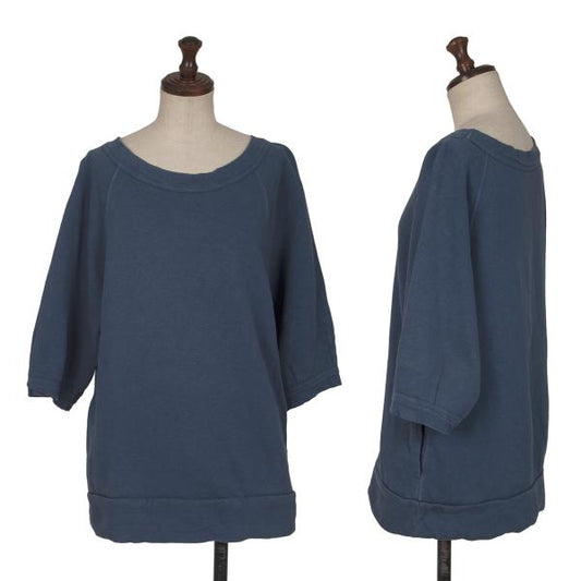 45rpm Cotton Raglan Sleeve Sweatshirt Blue