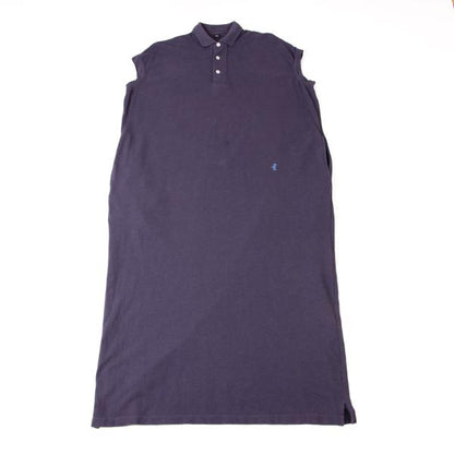 45rpm Cotton Embroidered Sleeveless Polo Dress Purple Size M
