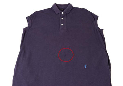 45rpm Cotton Embroidered Sleeveless Polo Dress Purple Size M