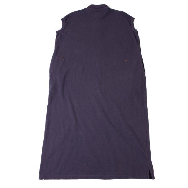 45rpm Cotton Embroidered Sleeveless Polo Dress Purple Size M