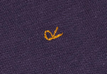 45rpm Cotton Embroidered Sleeveless Polo Dress Purple Size M