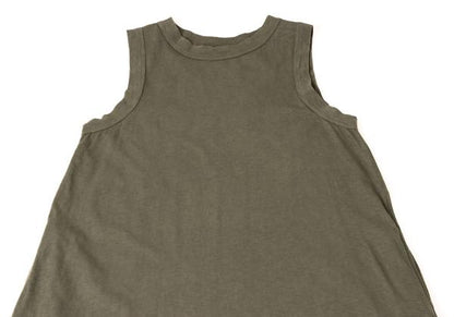 45rpm Cotton Round Hem Sleeveless Dress Green Size M