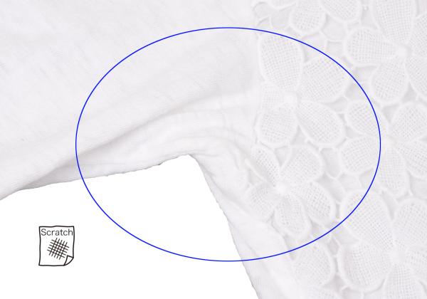 45rpm Cotton Front Flower Lace Long Sleeve Top White Size 2