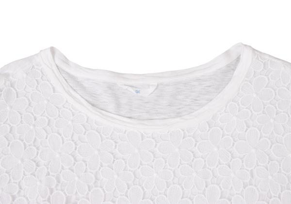 45rpm Cotton Front Flower Lace Long Sleeve Top White Size 2
