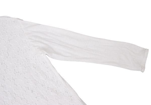 45rpm Cotton Front Flower Lace Long Sleeve Top White Size 2