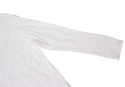 45rpm Cotton Front Flower Lace Long Sleeve Top White Size 2