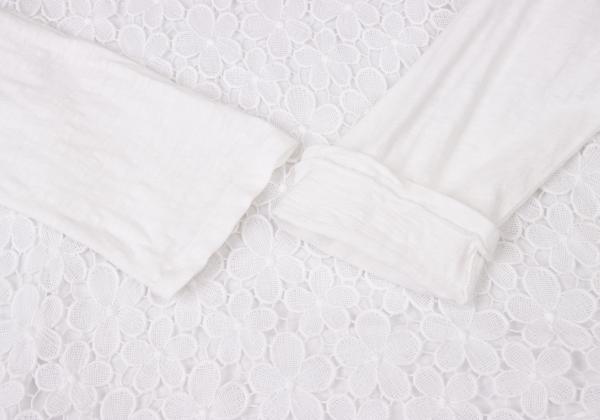 45rpm Cotton Front Flower Lace Long Sleeve Top White Size 2