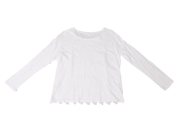 45rpm Cotton Front Flower Lace Long Sleeve Top White Size 2