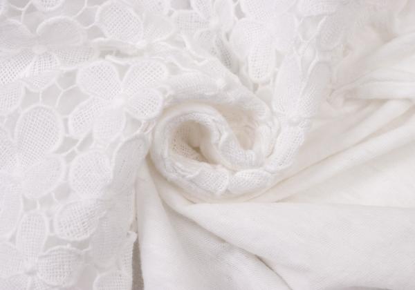 45rpm Cotton Front Flower Lace Long Sleeve Top White Size 2