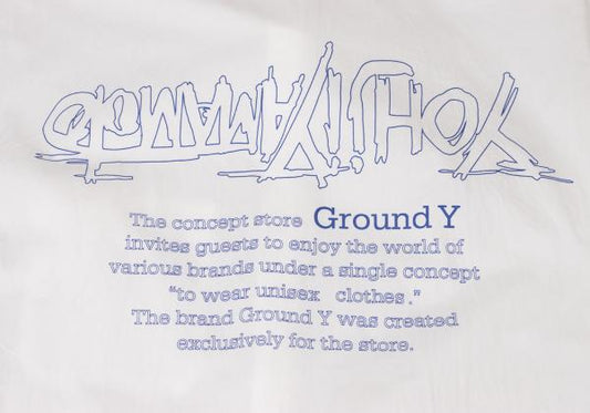 Ground Y Cotton Back Logo Print Shirt White Blue Size 3