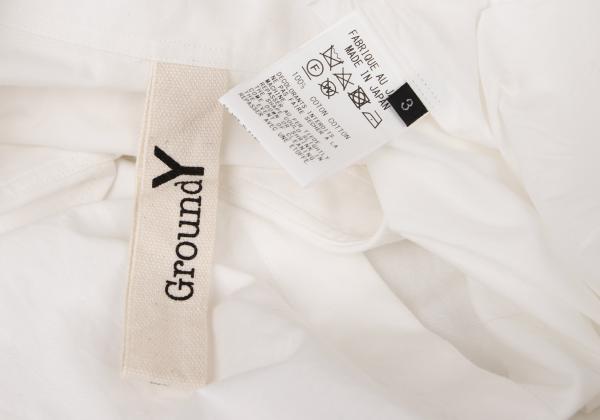 Ground Y Cotton Back Logo Print Shirt White Blue Size 3