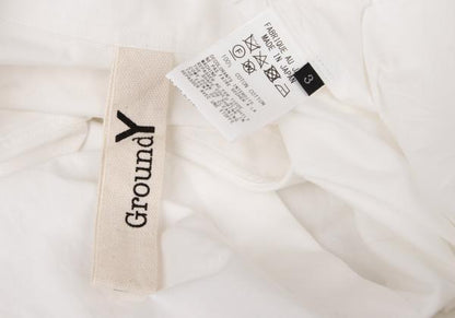Ground Y Cotton Back Logo Print Shirt White Blue Size 3