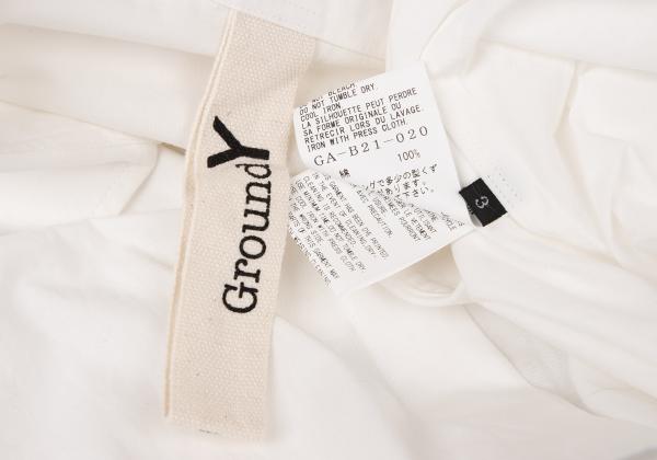 Ground Y Cotton Back Logo Print Shirt White Blue Size 3