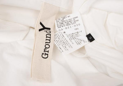 Ground Y Cotton Back Logo Print Shirt White Blue Size 3