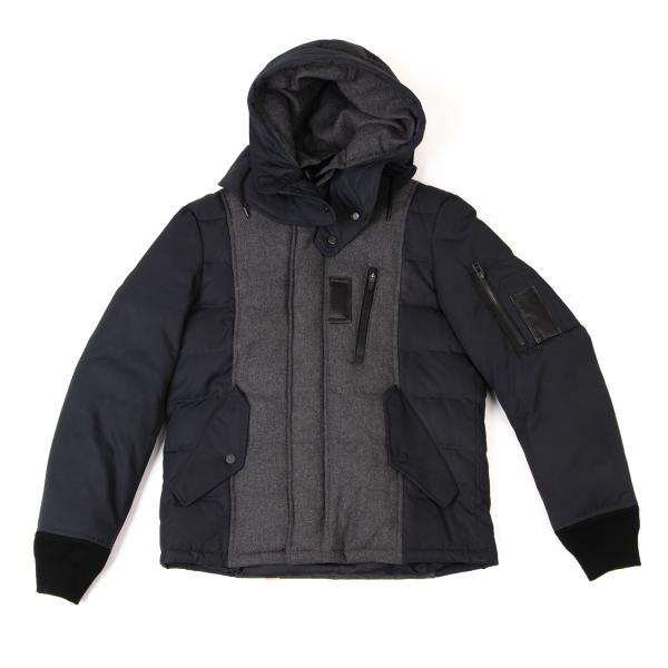 Pour LesHommes Poly Wool Down Jacket Blue Size 46