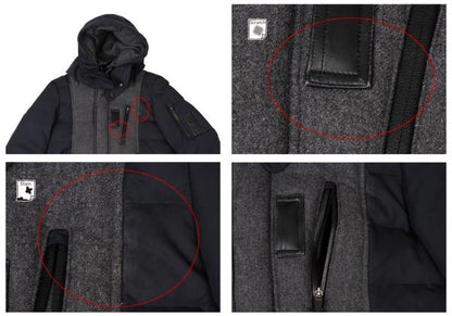 Pour LesHommes Poly Wool Down Jacket Blue Size 46