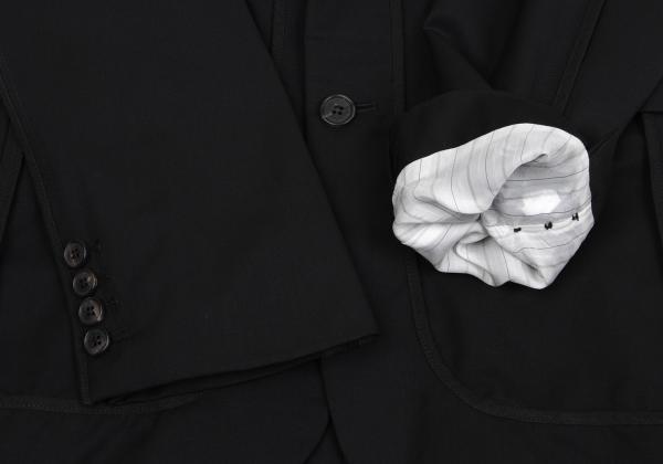 KRIS VAN ASSCHE Wool Gabardine Jacket Black Size 44