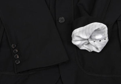 KRIS VAN ASSCHE Wool Gabardine Jacket Black Size 44