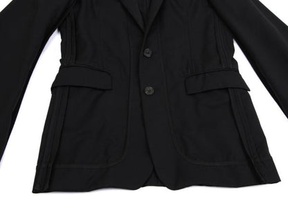KRIS VAN ASSCHE Wool Gabardine Jacket Black Size 44