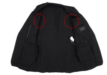 KRIS VAN ASSCHE Wool Gabardine Jacket Black Size 44