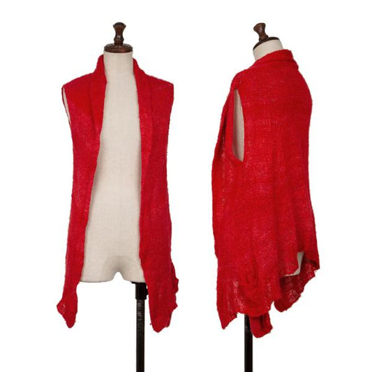 Y's bis LIMI Silk Sleeveless Cardigan Red Size S